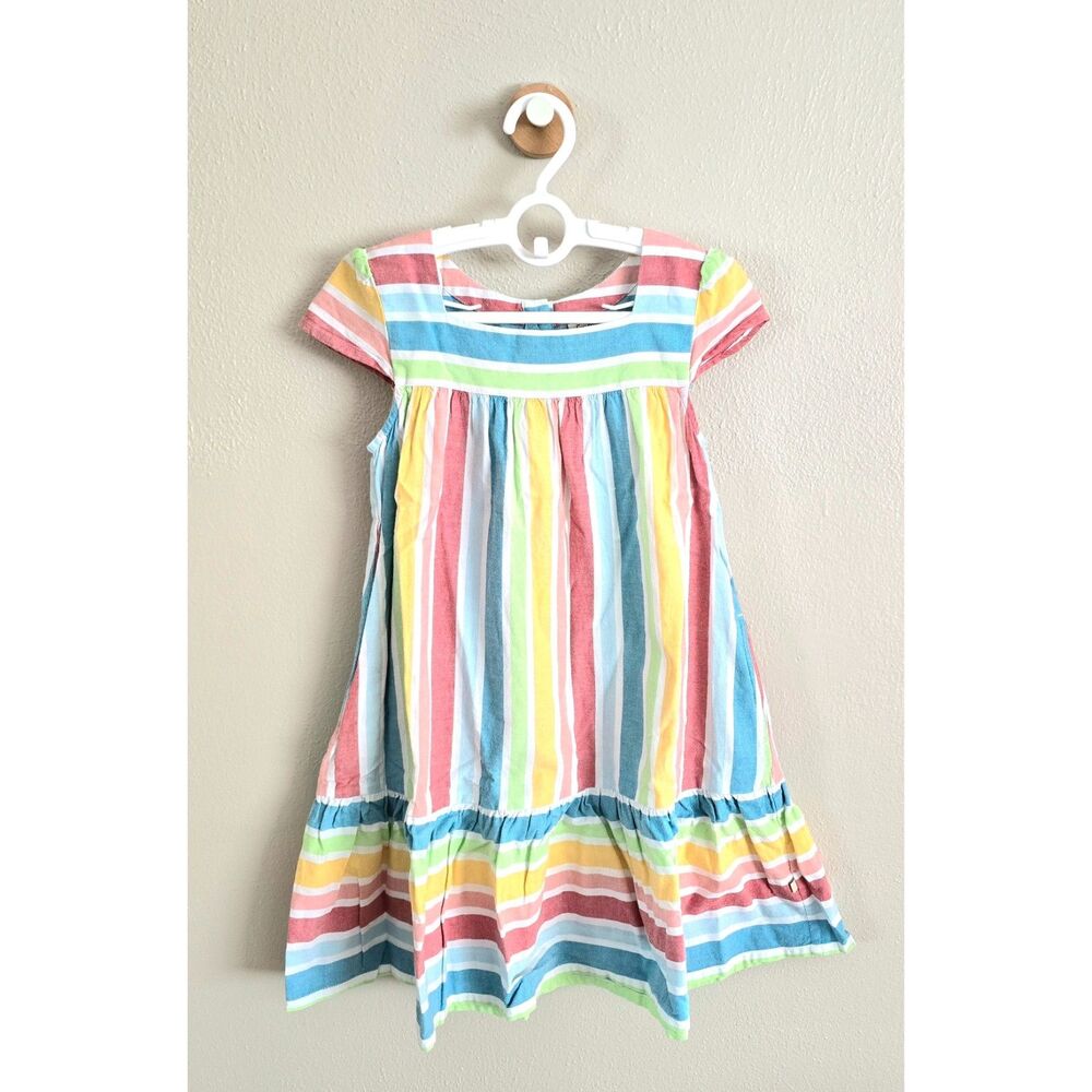 VGUC Frugi Rainbow Striped Dress, Sz 6/7